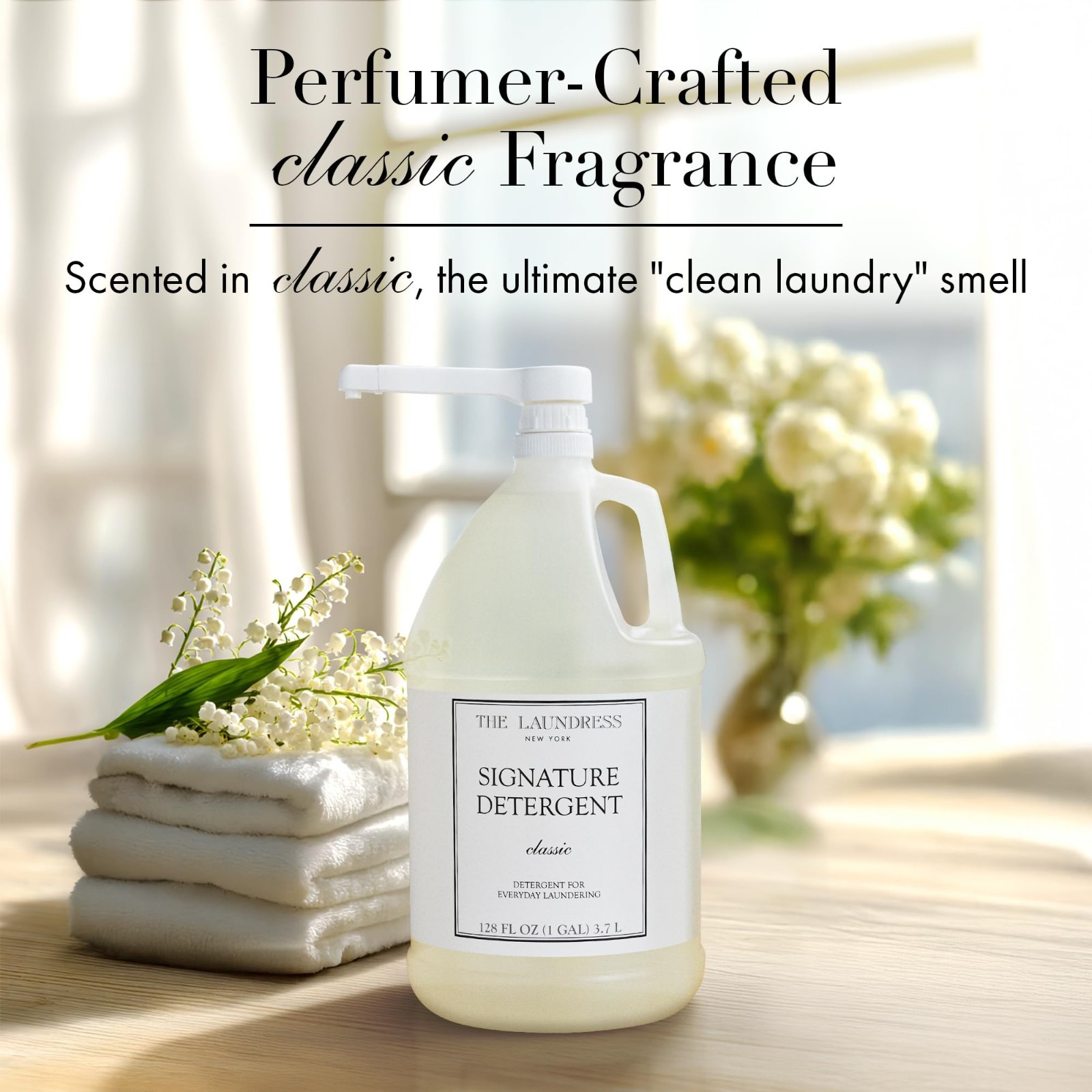 Luxury Laundry Detergent Gallon with Pump, Classic Fragrance, 126 Loads, Triple