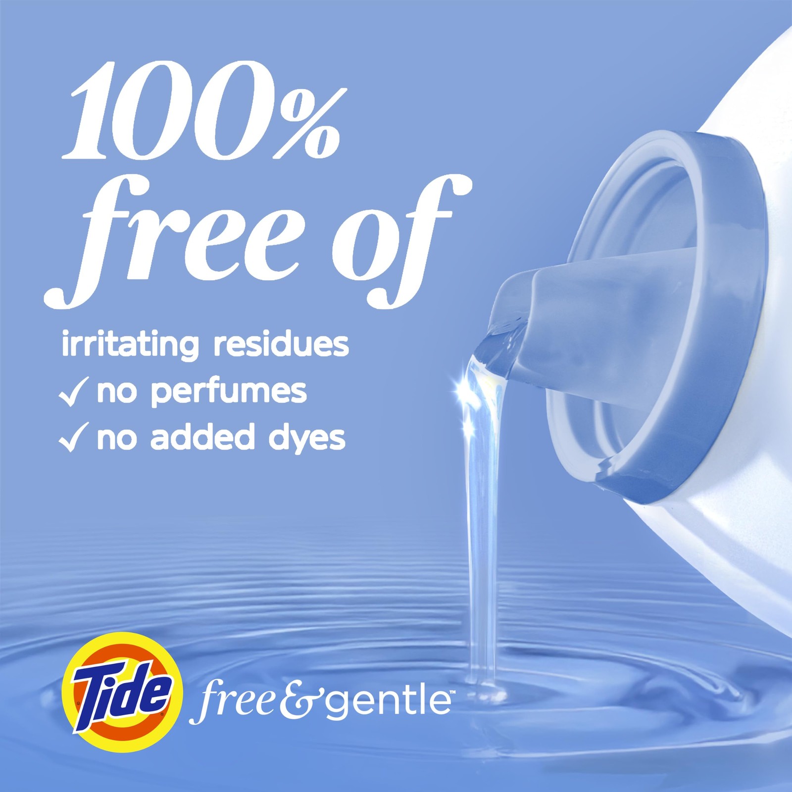 Tide Free & Gentle Liquid Laundry Detergent, 64 84 Fl Oz (Pack of 1), linen