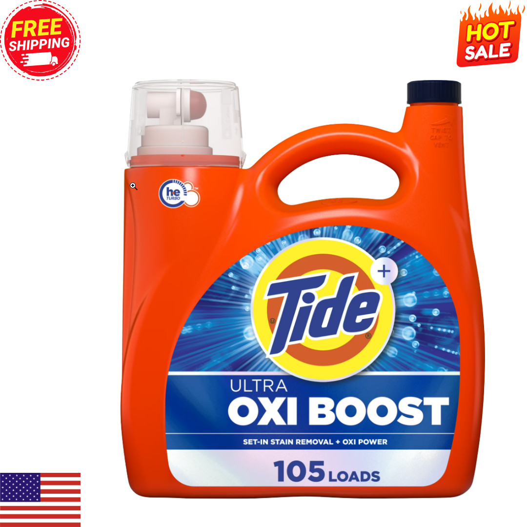 Tide with Ultra Oxi Boost, Advanced Stain Remover 148 fl oz 105 Loads