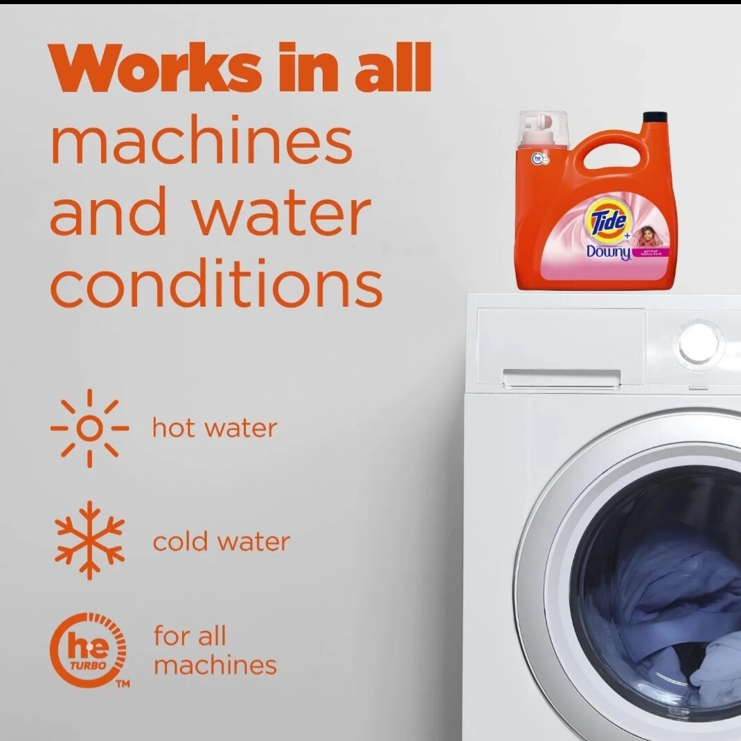 Tide Plus A Touch of Downy Liquid Laundry Detergent, April Fresh 105 Oz 74 Loads