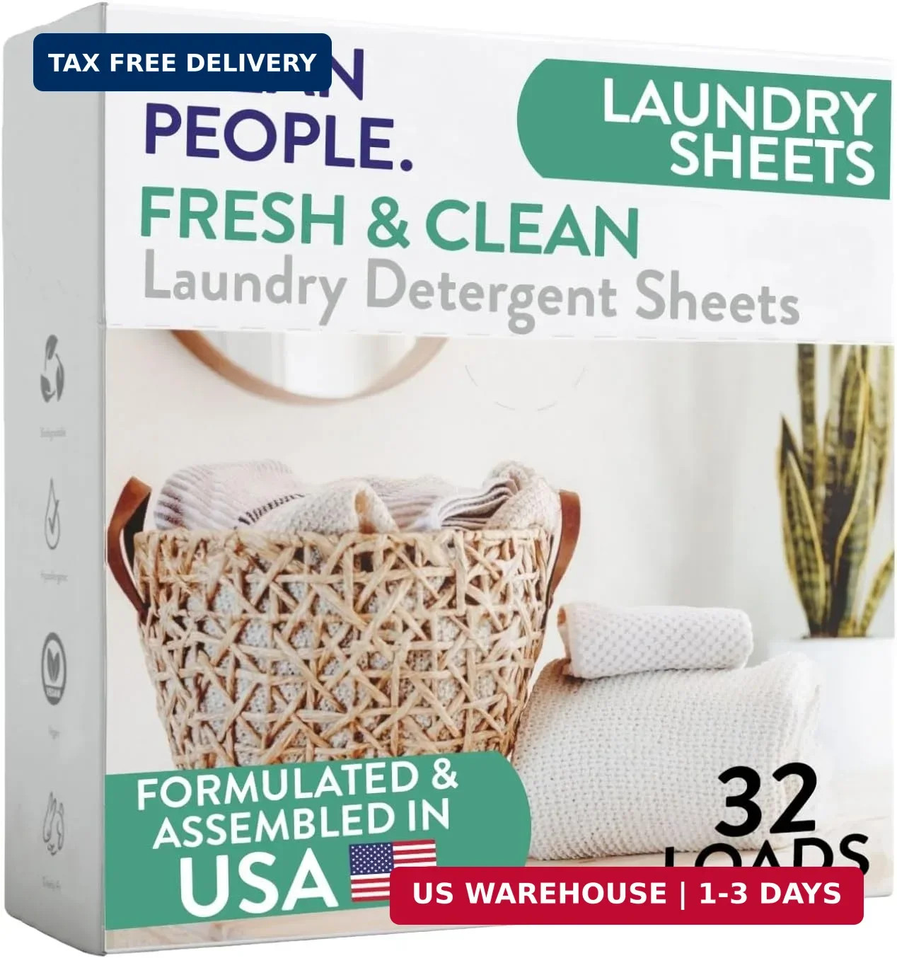 The Clean People Laundry Detergent Sheets – Laundry Soap – Ultra Concentrated, R