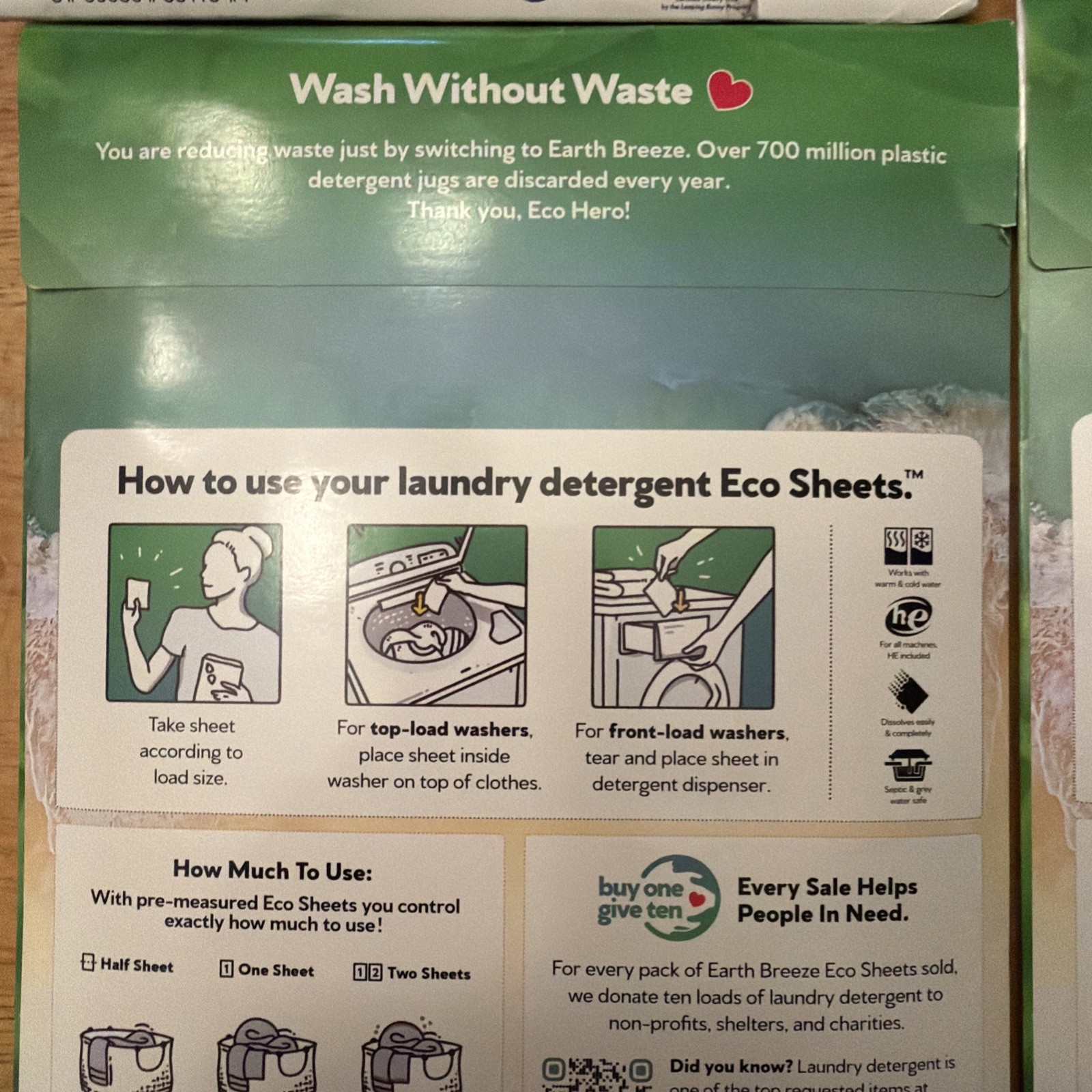 (4-Packs) Earth Breeze Laundry Detergent Eco-Sheets (240-Loads) Fresh Scent -New