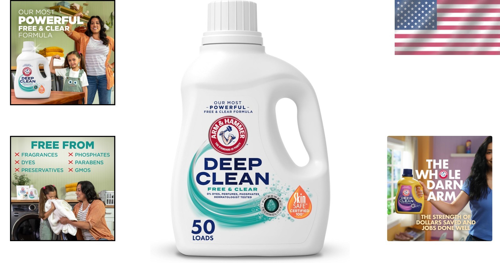 Deep Clean Free & Clear Liquid Laundry Detergent 75 Fl Oz – Dye & Fragrance Free