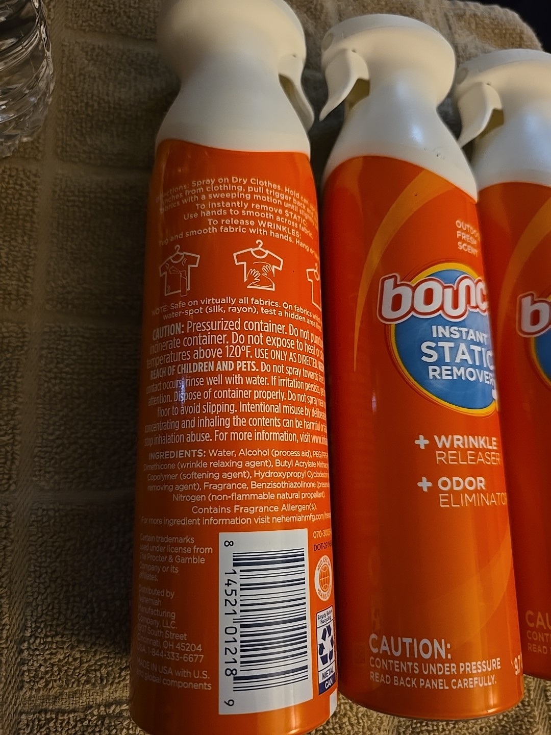 3 Bounce Instant Anti Static Spray Wrinkle Release Odor Eliminator 9.7oz (K76)
