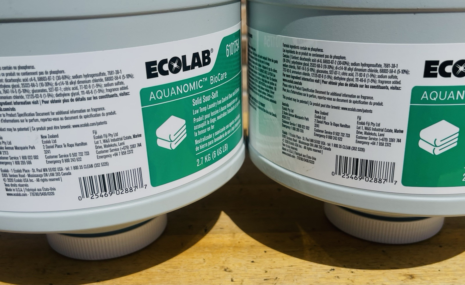 (2) Ecolab 6101754 Aquanomic Biocare Solid Sour-Soft | 6lbs Unit