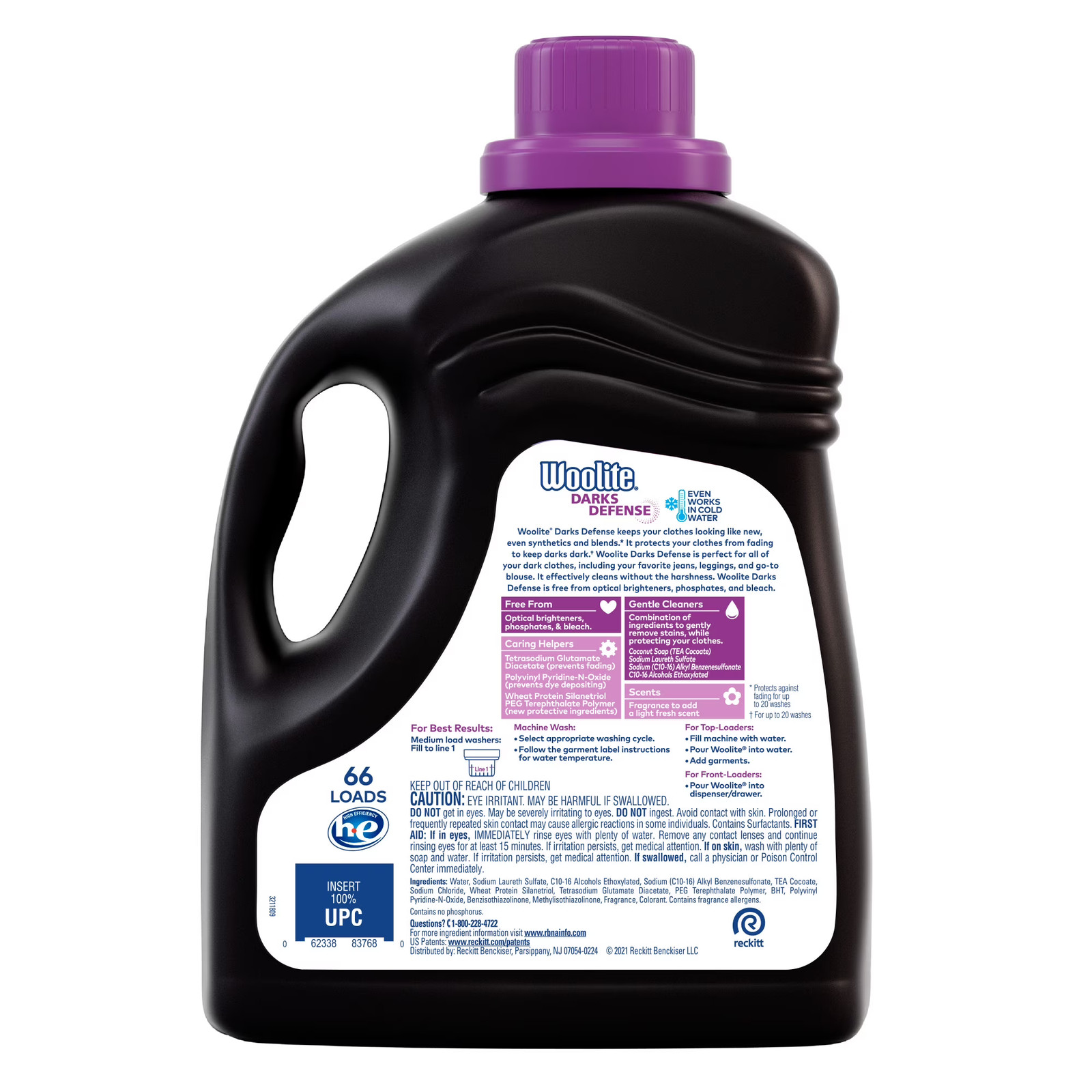 66 Loads, Darks Defense Liquid Laundry Detergent – Protects Dark Clothes from