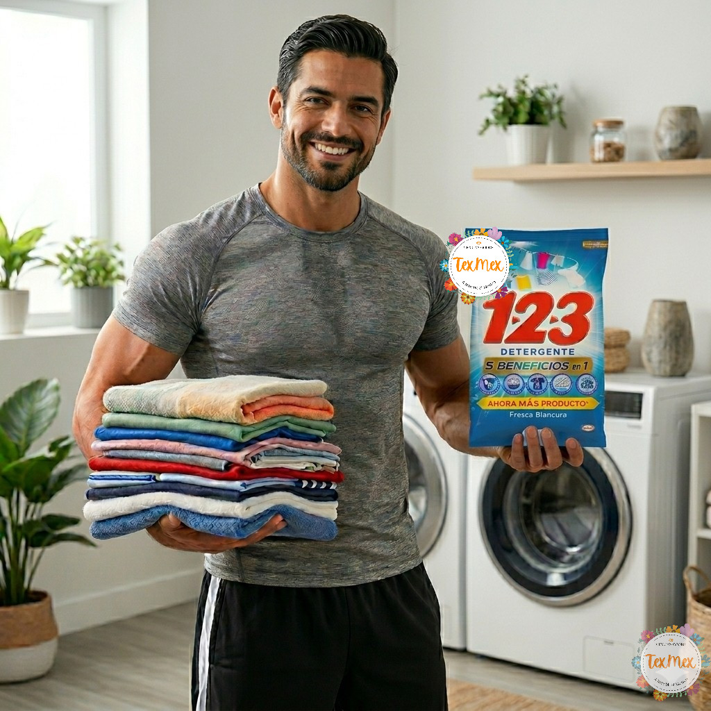 123 POWDER LAUNDRY DETERGENT 5 BENEFITS 1.1 KILO BAG TOUGH STAIN REMOVER