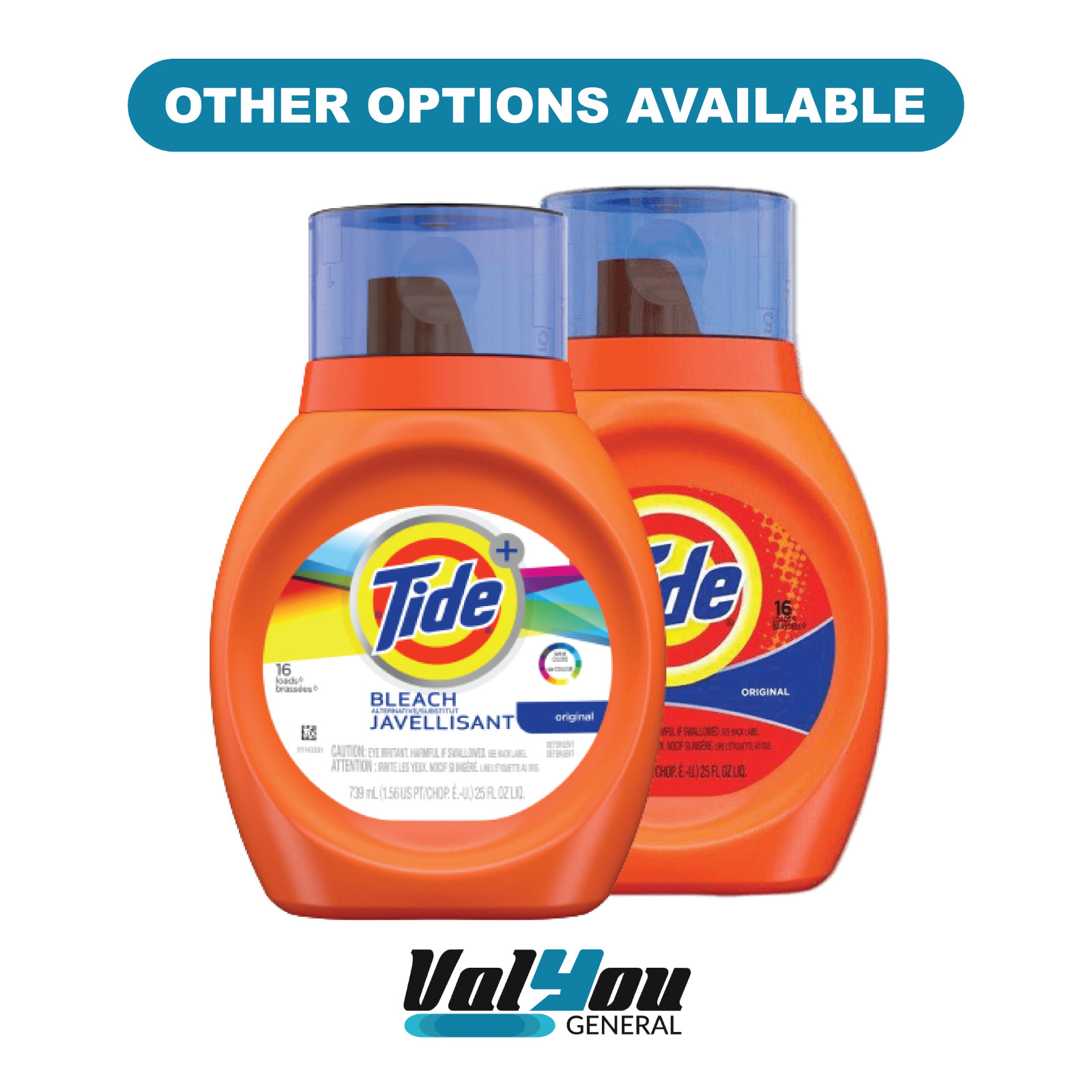 2x Bottles Tide Plus Bleach Alternative Liquid Laundry Detergent | 25oz