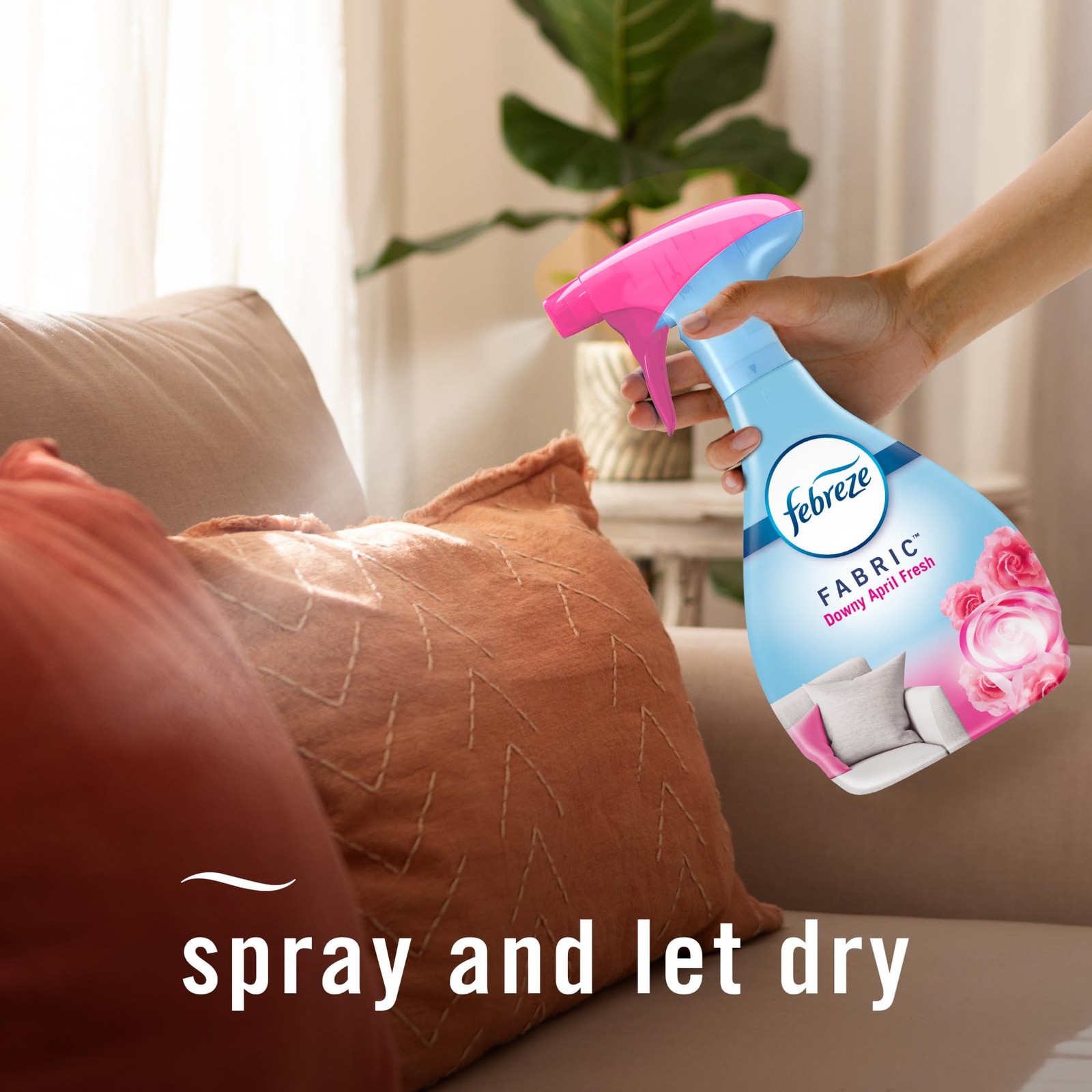 Febreze Odor-Fighting Fabric Refresher, Downy April 16.9 Fl Oz (Pack of 2)