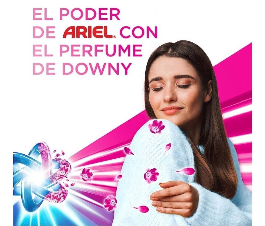 Detergente líquido Ariel con untoque de Downy aroma limpio 600ml X4 Pack