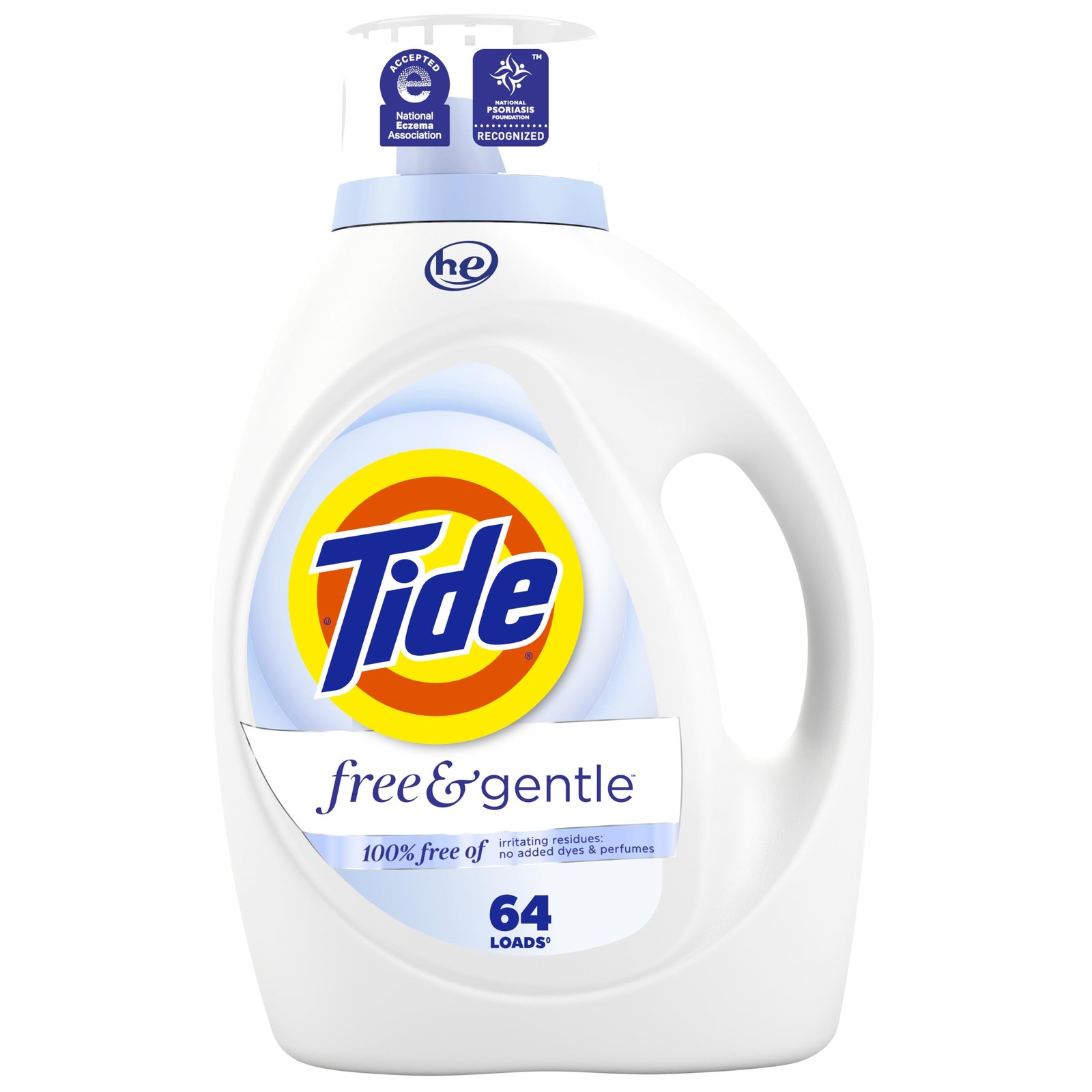 Tide Free & Gentle Liquid Laundry Detergent, 64 84 Fl Oz (Pack of 1), linen