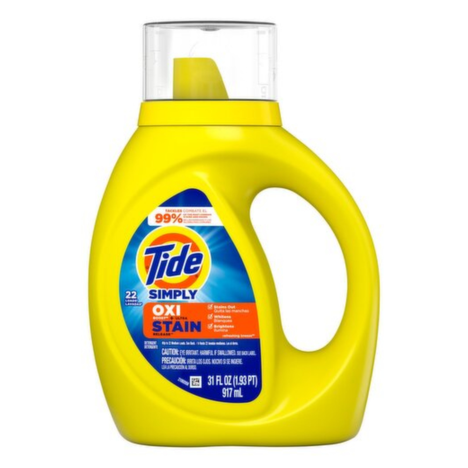Tide Simply Oxi Boost Liquid Laundry Detergent Refreshing Breeze Ultra Stain Rel
