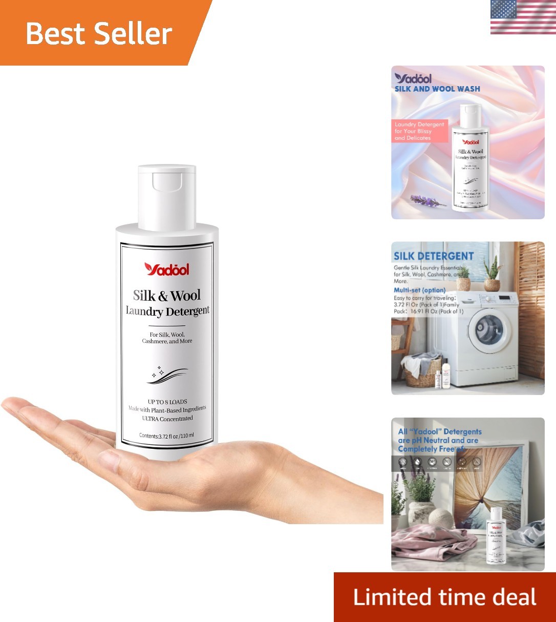 Silk & Wool Laundry Detergent, PH Neutral Cashmere Detergent, Double Concentr…