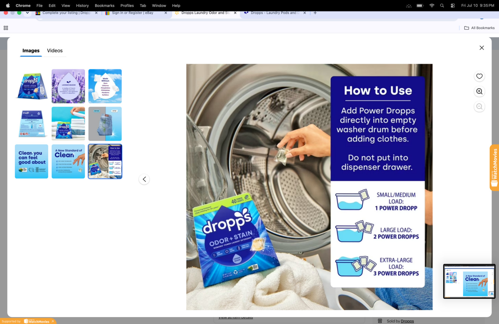 Dropps Laundry Odor and Stain Detergent Pods, Biobased, Lavender Meadow, 40 Ct (