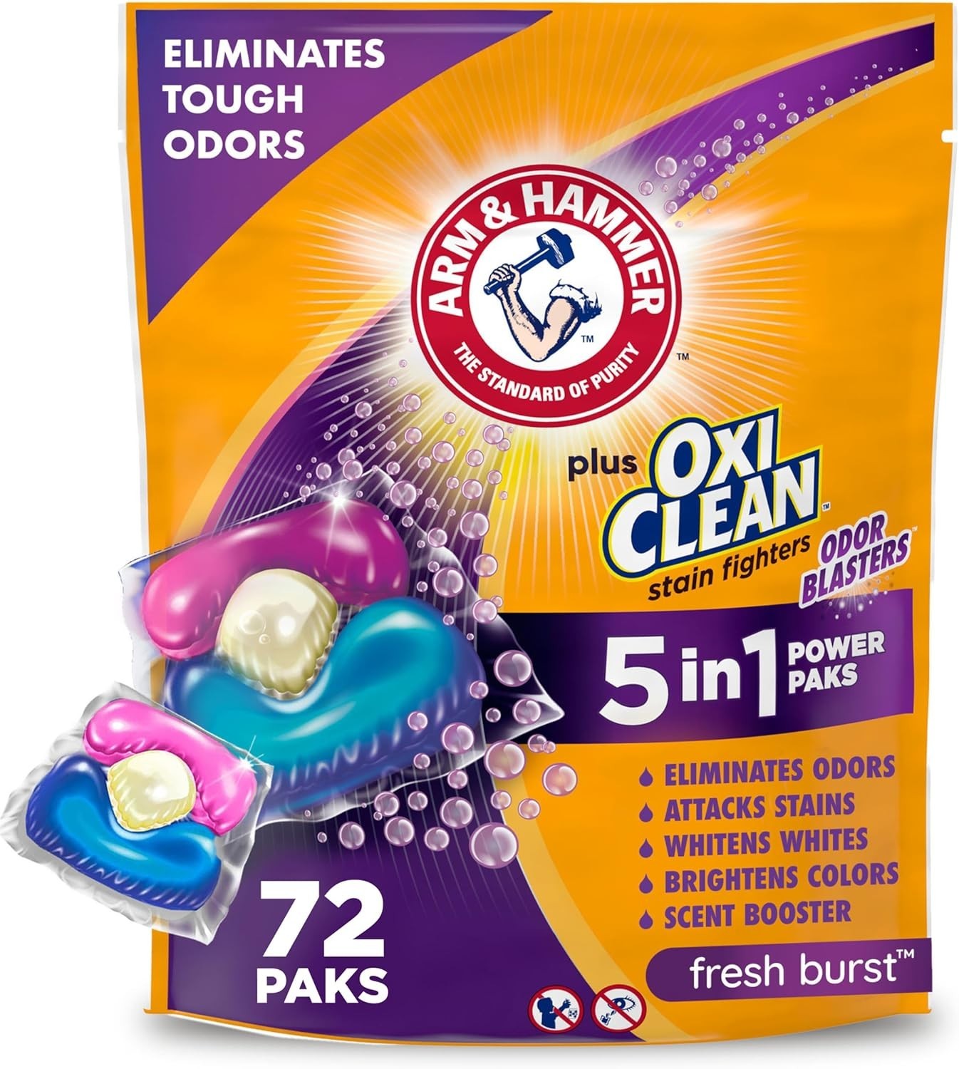 Fresh Burst Plus OxiClean 5-IN-1 Power Paks – Ultimate Laundry Solution