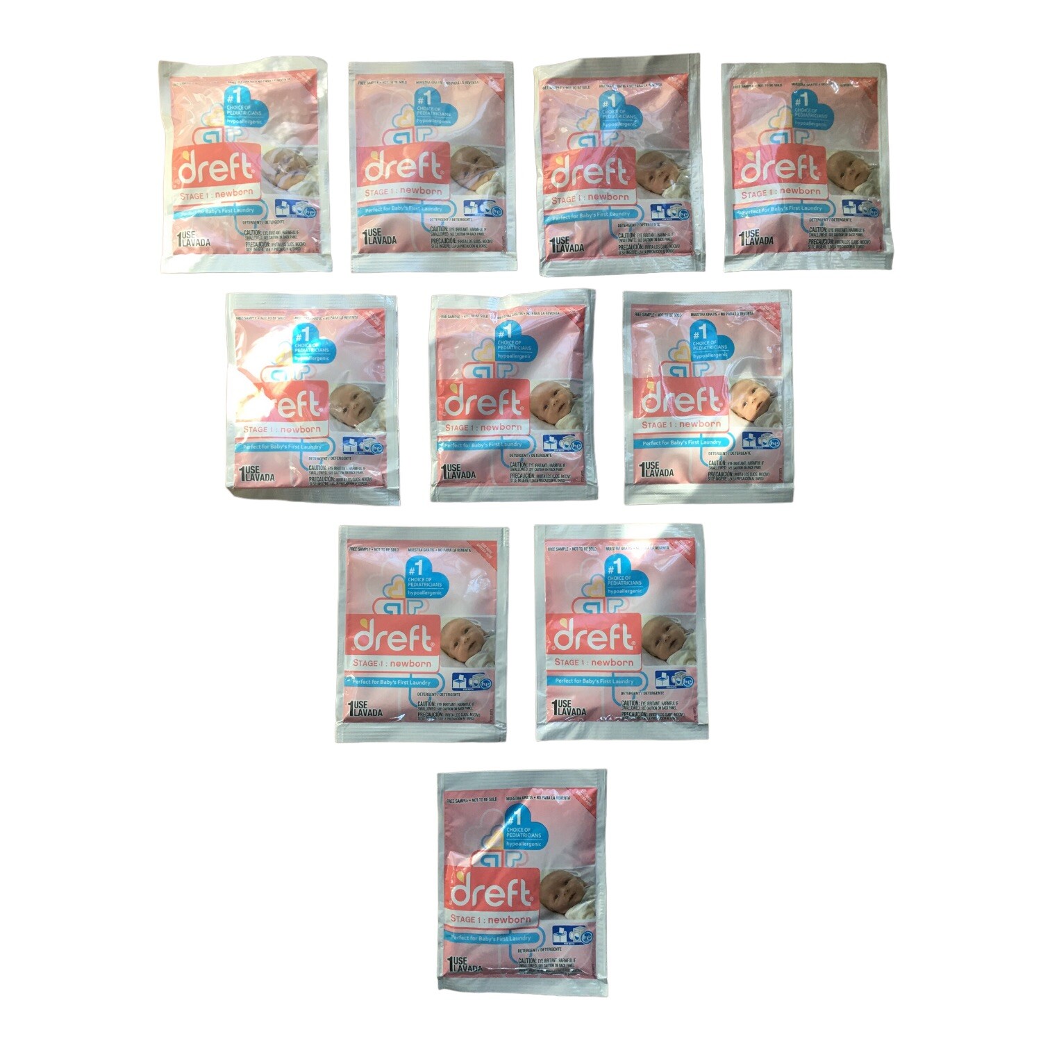 10 Dreft Stage 1 Newborn Baby’s Hypoallergenic Liquid Laundry Detergent Samples