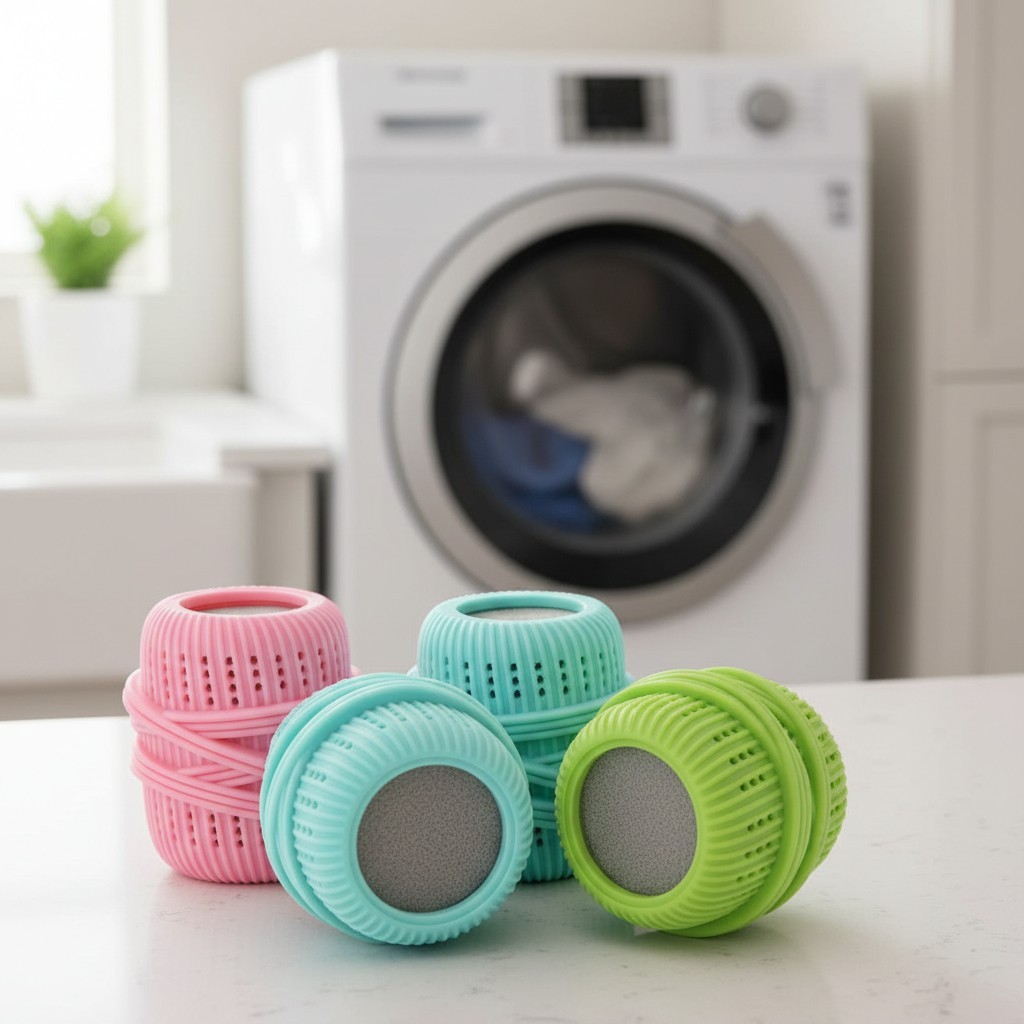 Washing Machine Laundry Balls Set 3 Reusable Soft Sponge Fabric Dispenser Hou…