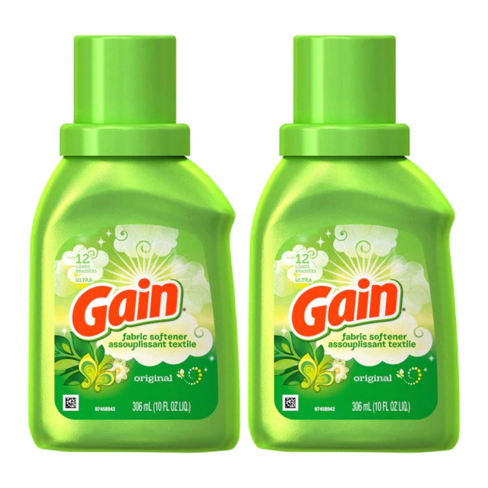 Gain Original Scent Liquid Fabric Softener, 10oz (306ml) (Pack of 2)