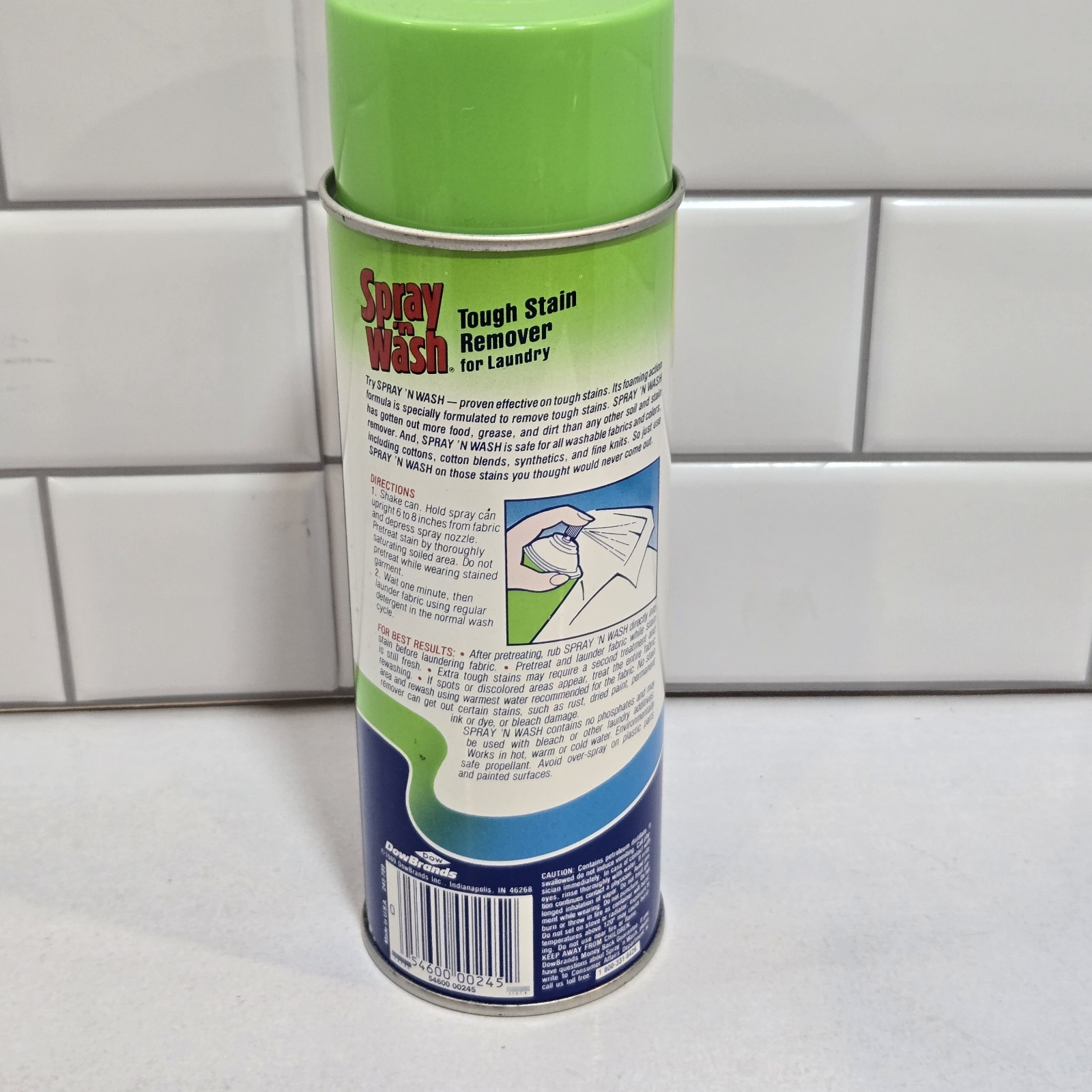 Vintage Spray N Wash Aeresol SPRAY CAN LARGE 20 oz NOS DOW Laundry Stain Remover