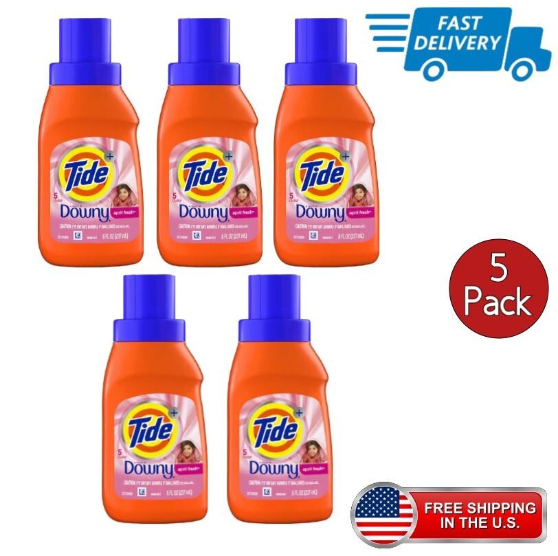 5 BOTTLES Of Tide Liquid Laundry Detergent with a Touch of Downy, 40 oz.
