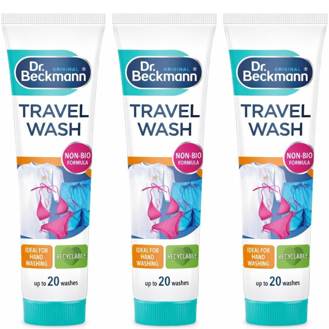 Dr Beckmann Travel Wash Non Bio Laundry Detergent 100ml / 3.38oz (Set Of 3)