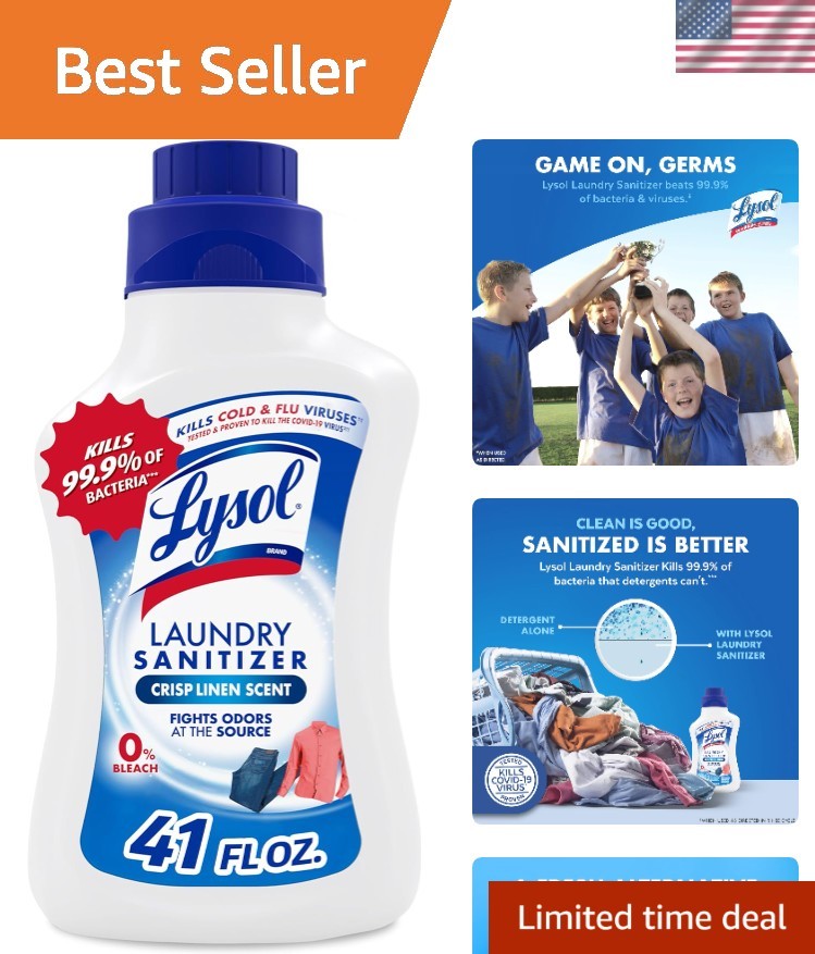 Luxury Disinfectant Laundry Sanitizer & Crisp Linen Scent Booster – 41 Fl Oz