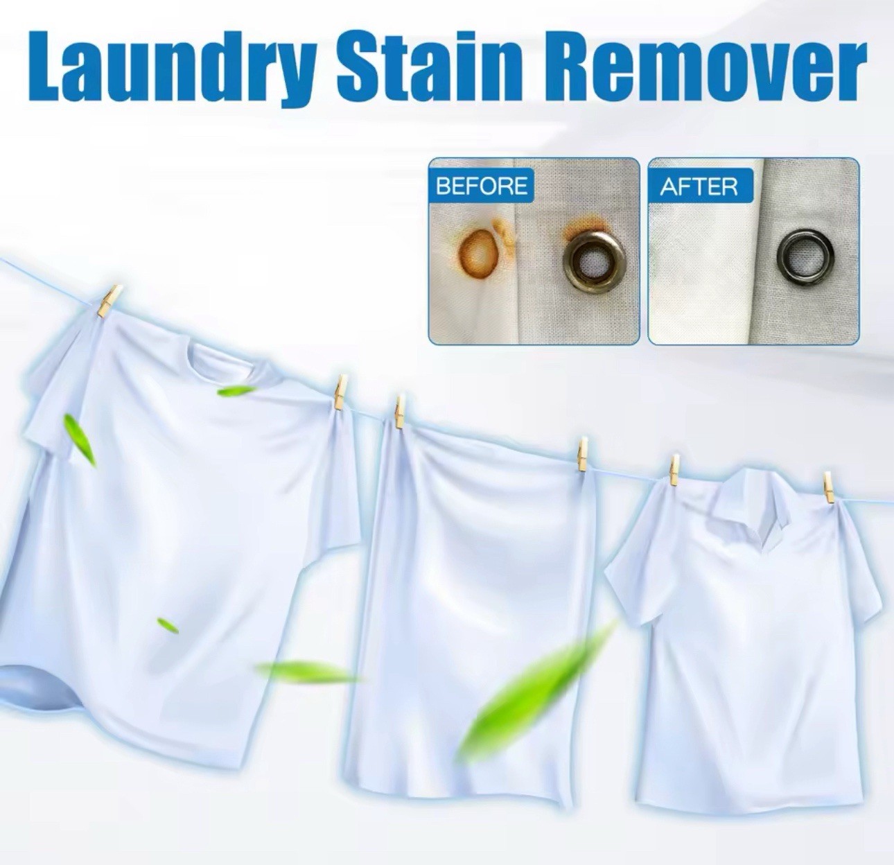 Laundry Stain Remover Spray 2x 60ml Bottles Strong Fabric Cleaner Oil Stains