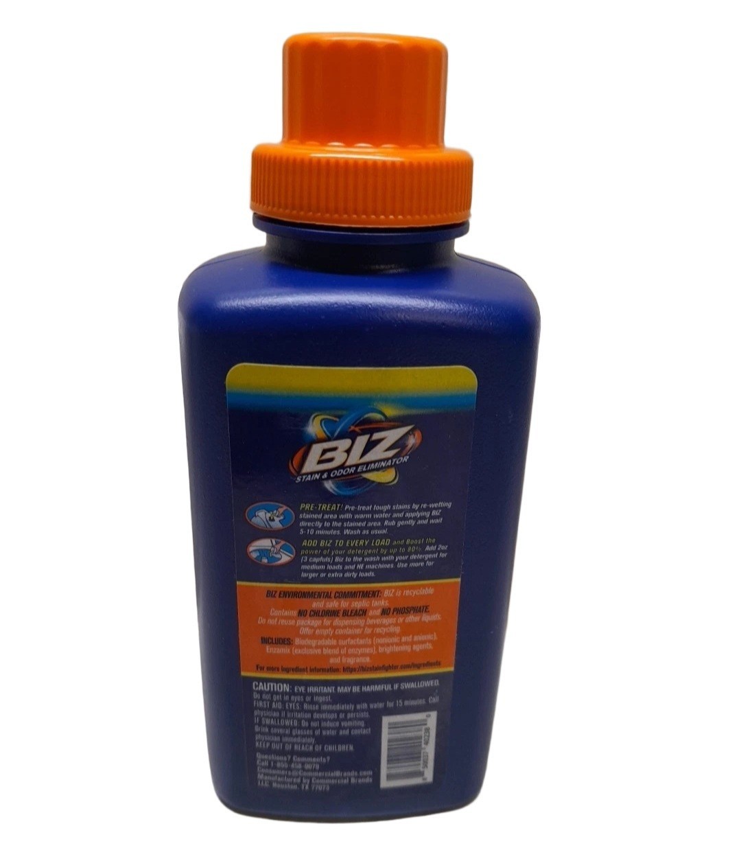 🧡 BIZ 🧡 (2-PACK) 8 Fl. Oz. 🫧 ●STAIN & ODOR ELIMINATOR● 🫧 Laundry 🫧 Booster.
