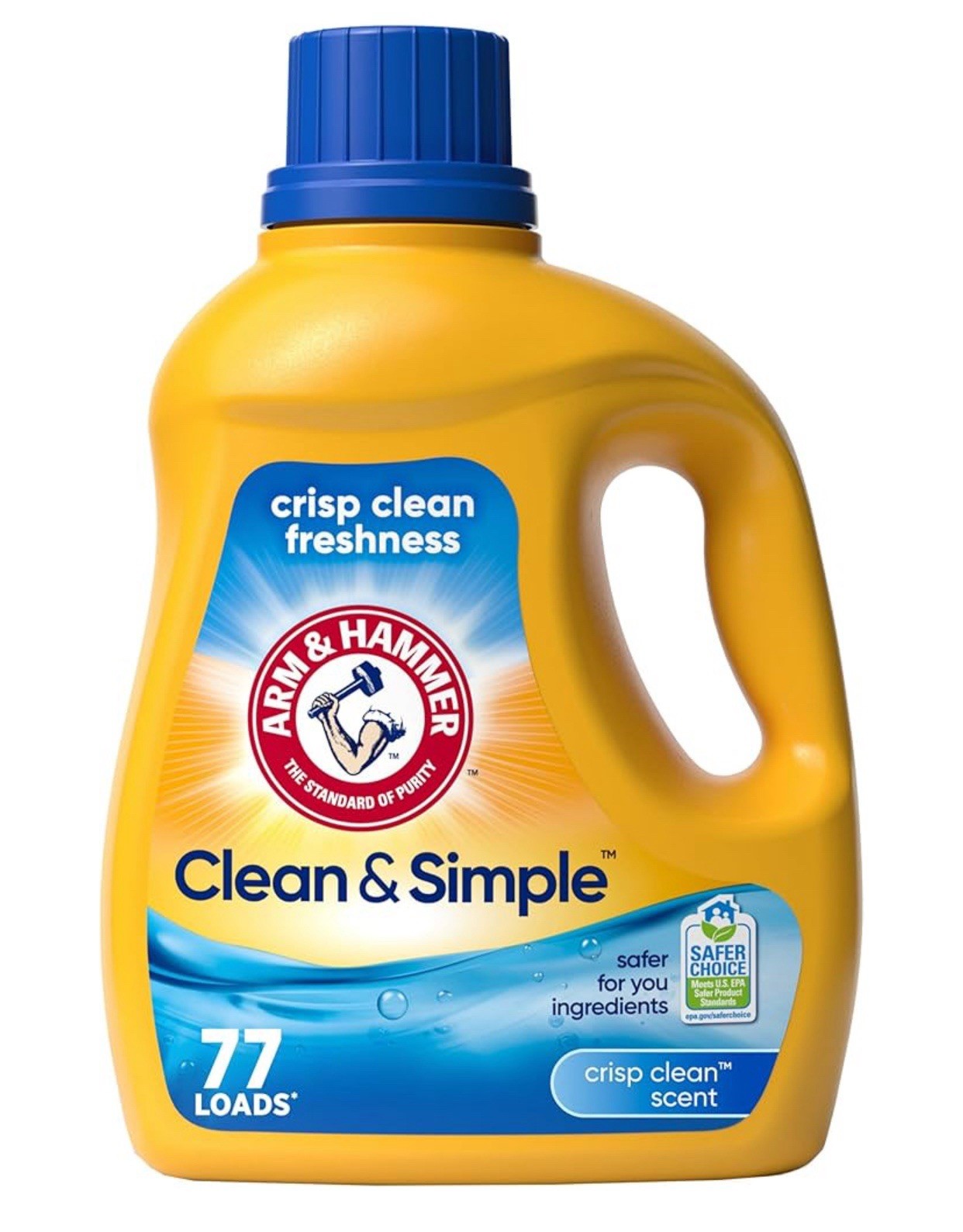 ARM & HAMMER Clean & Simple💧77 Loads Liquid Laundry Detergent, 100.5 Fl oz