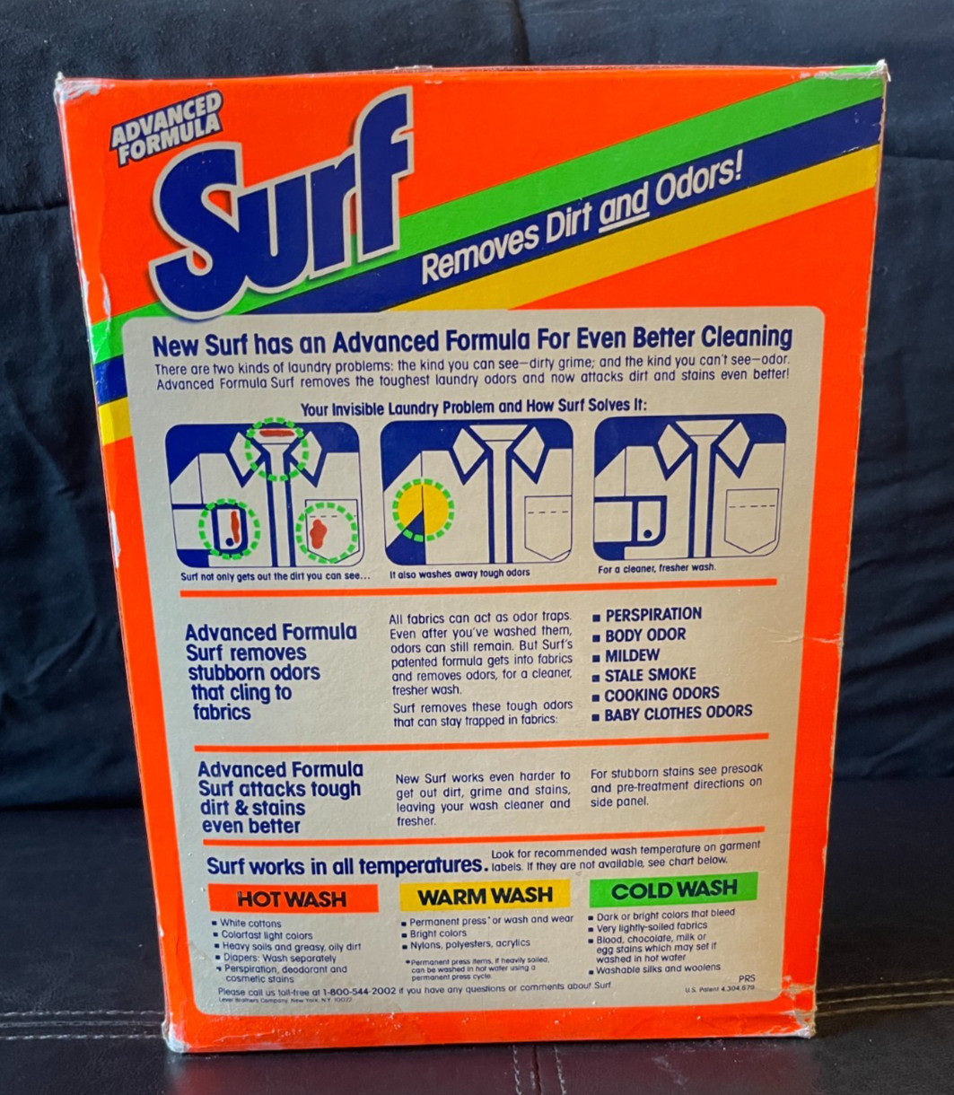 SURF Laundry Detergent Powder Soap Giant Size 42oz Sealed Vintage 1990’s Prop Ad