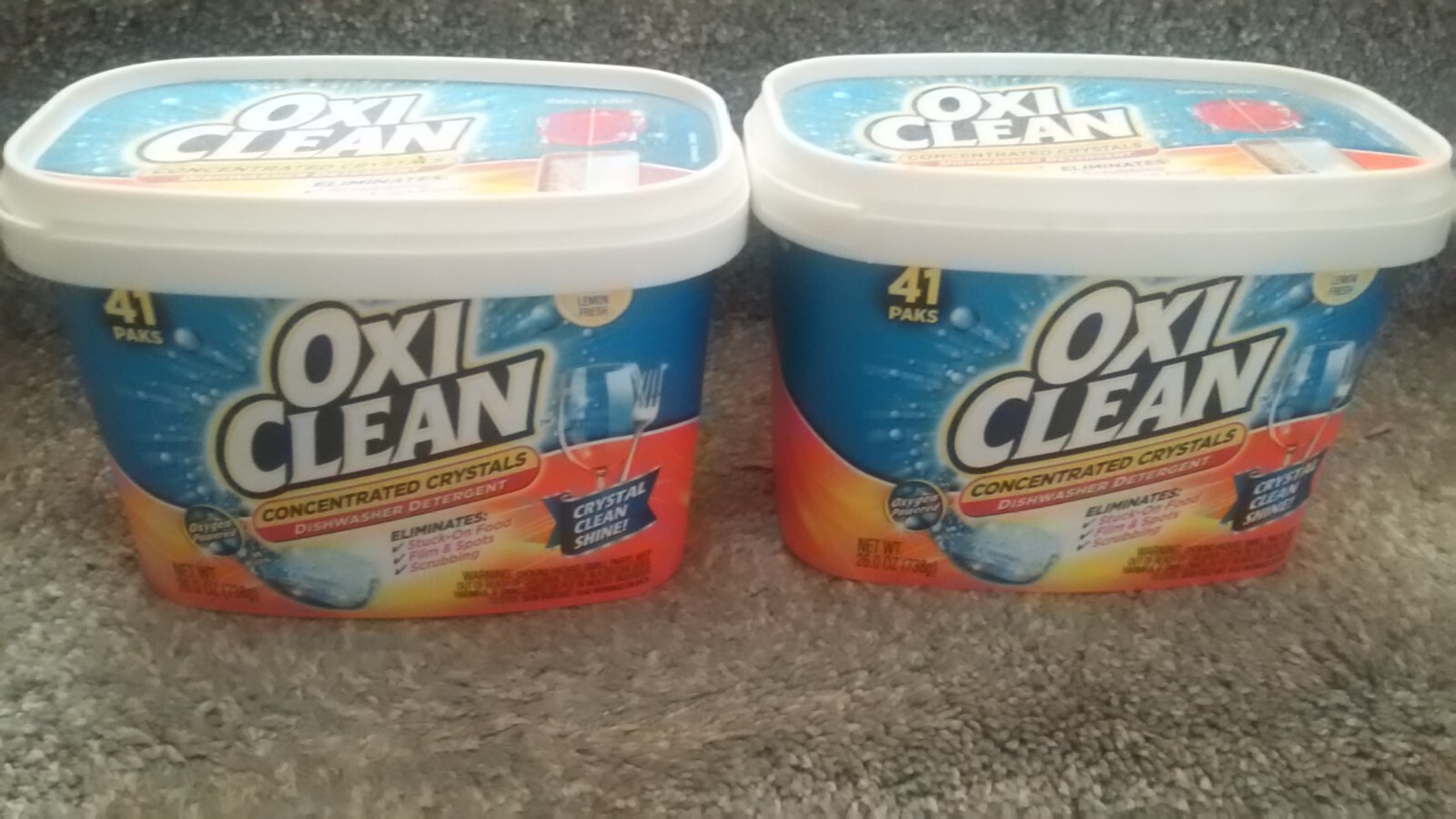 oxiclean dishwasher detergent concentrated crystals 41 pak (PACK OF 2) oxi clean
