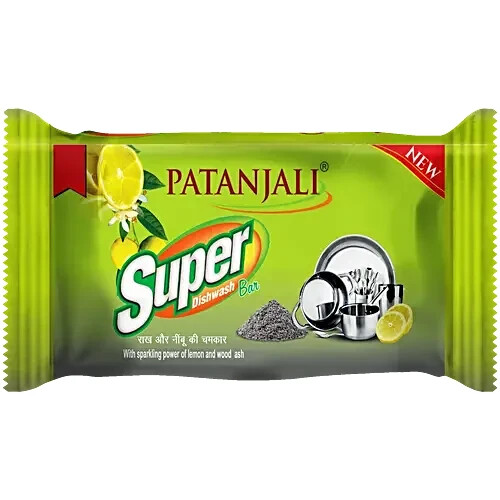 Patanjali Super Dishwash Bar, 125 grm pack of 10 pcs fast ship
