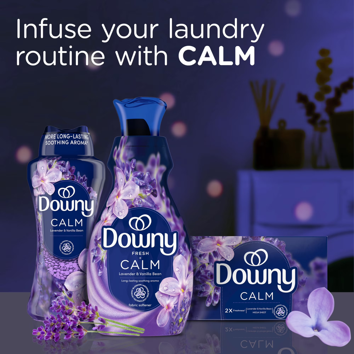 3Pk Downy Ultra Soft Liquid Fabric Softener Calm Lavender Vanilla 93oz 138 Loads