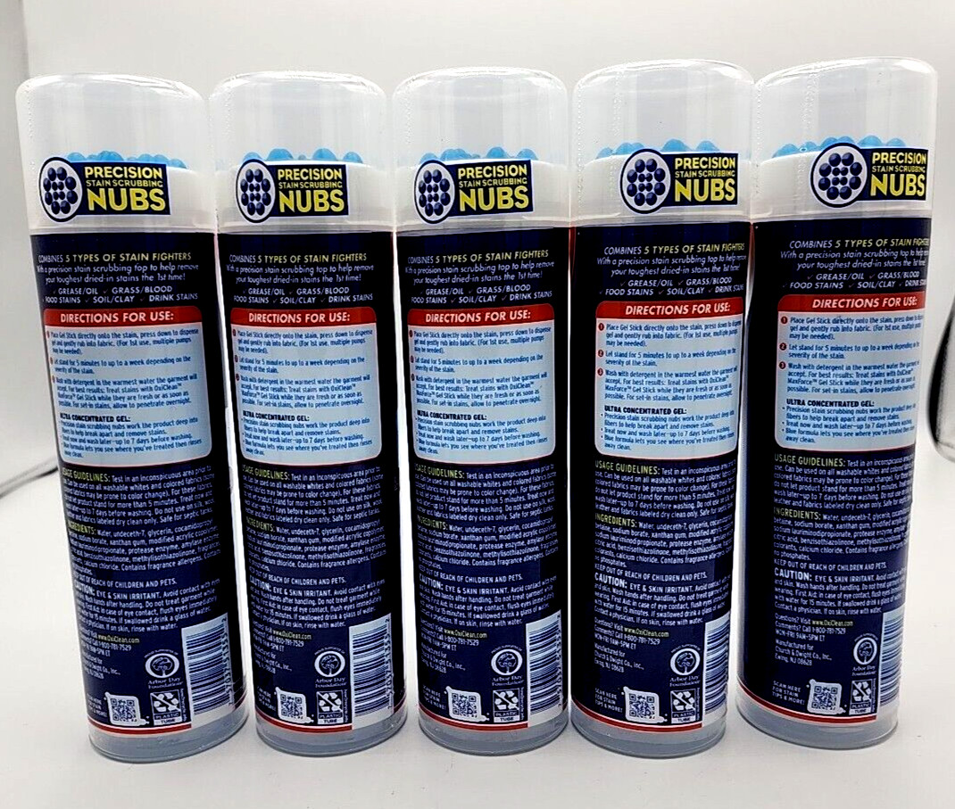 5 Pack Oxiclean Max Force Gel Stick 6.2 Ounce New.