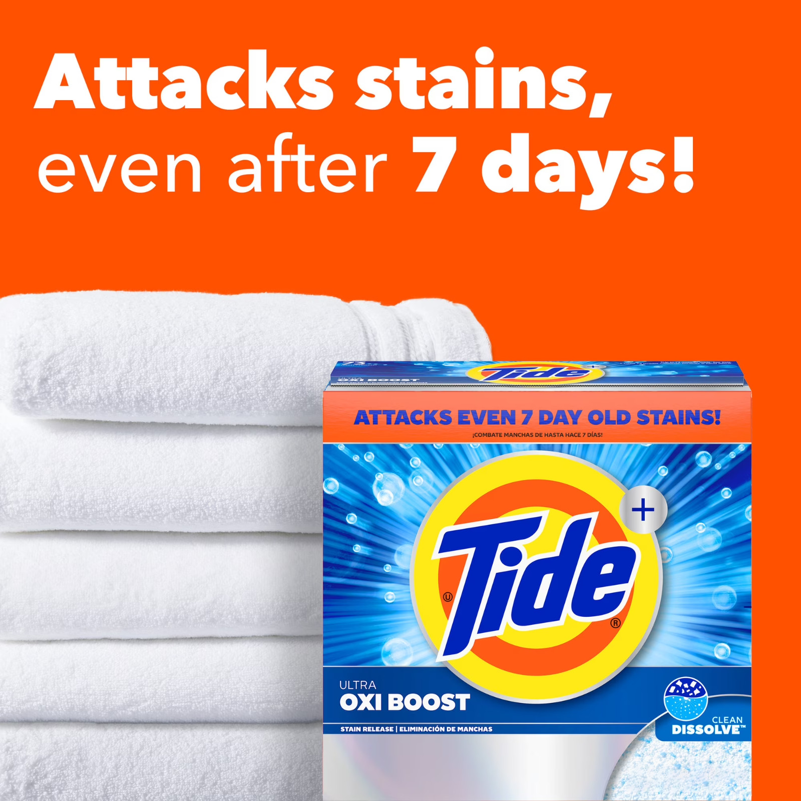Tide Laundry Detergent Plus Ultra Oxi Powder, 73 Loads, 114 oz x 2 pack