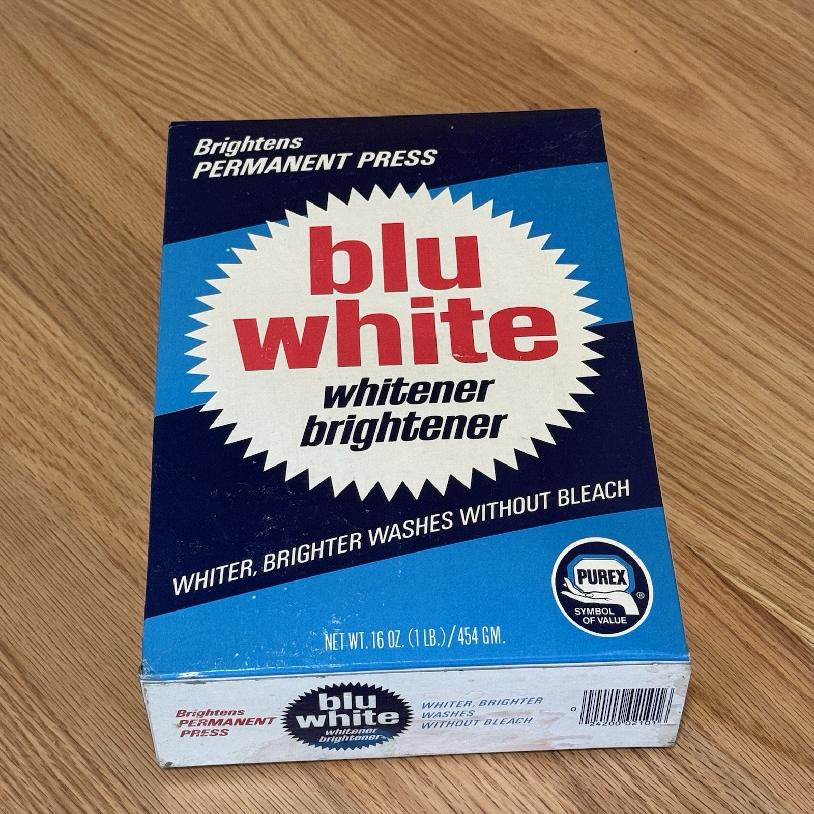 Blu White Purex Permanent Press Whitener Brightener Soap 16 oz – Vintage NOS