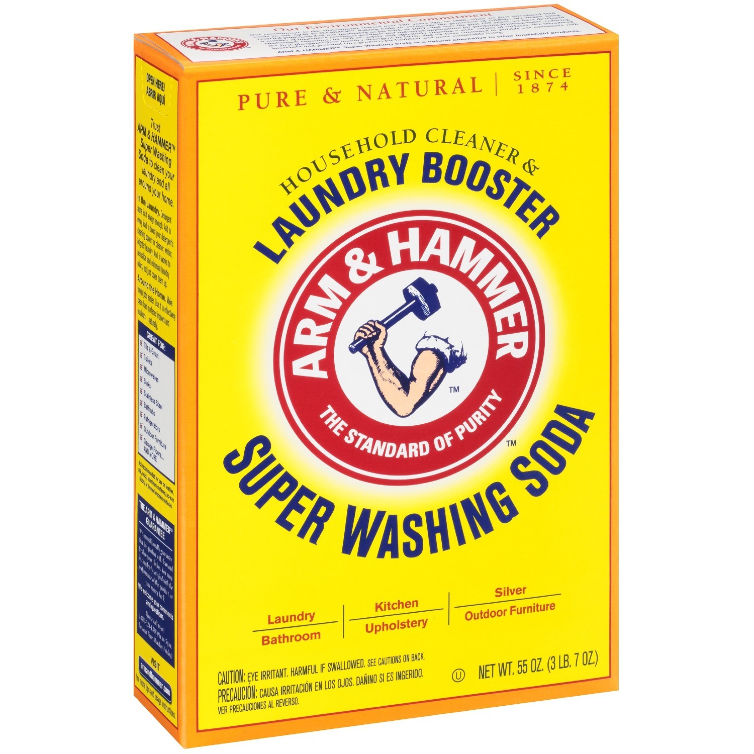 Arm & Hammer Household Cleaner Laundry Booster Super Washing Soda 55 Oz