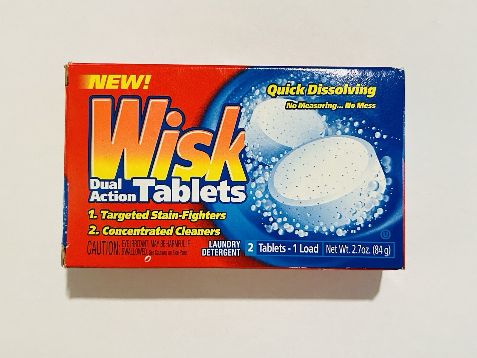 Wisk Dual Action Tablets Travel Laundry Detergent Sealed NOS Discontinued Y2K
