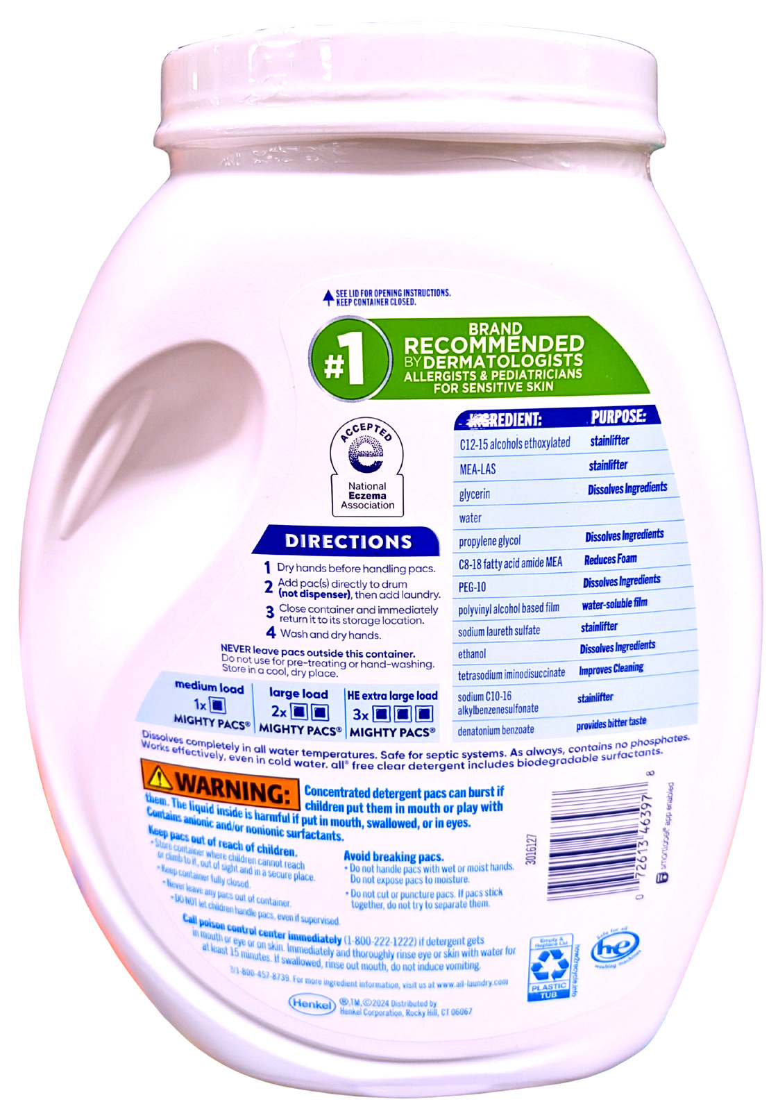 all free clear Mighty Pacs Laundry Detergent Pacs The Original 120 Count