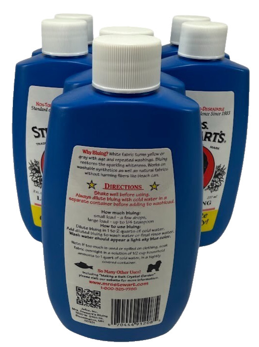 Mrs. Stewart’s Bluing Whiten Concentrated Liquid Bluing Whites 6 Pack 8 Fl Oz