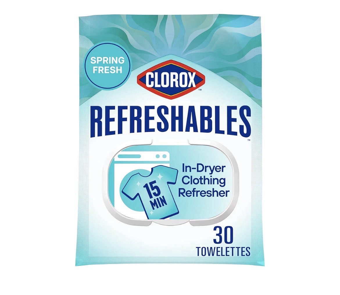 Clorox Refreshables In-Dryer Clothing Refresher Spring Fresh 30 Towelettes