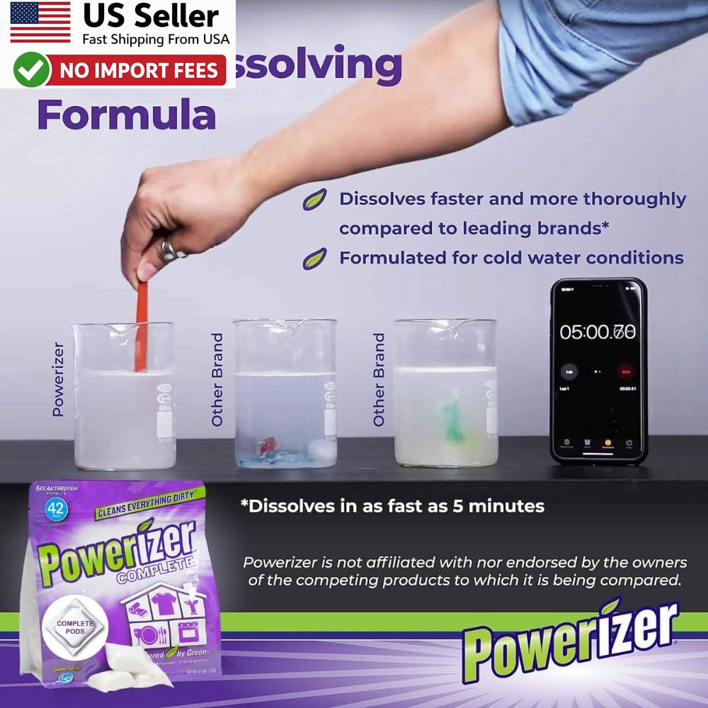Powerizer Complete Multipurpose Cleaning Pods Laundry and Dishwasher FROM USA