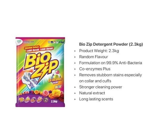 Bio Zip Powder Laundry Detergent Colour 750g (FREE SHIPPING)
