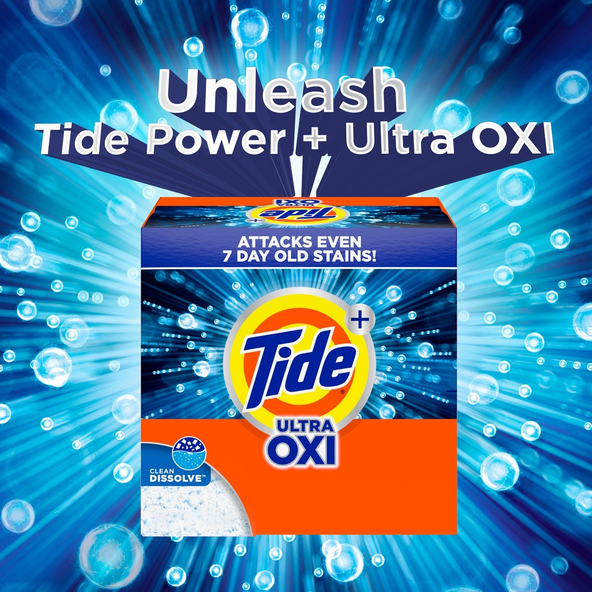 Tide Oxi Powder Laundry Detergent – 73 Loads: Odor Control, Cold Water Detergent