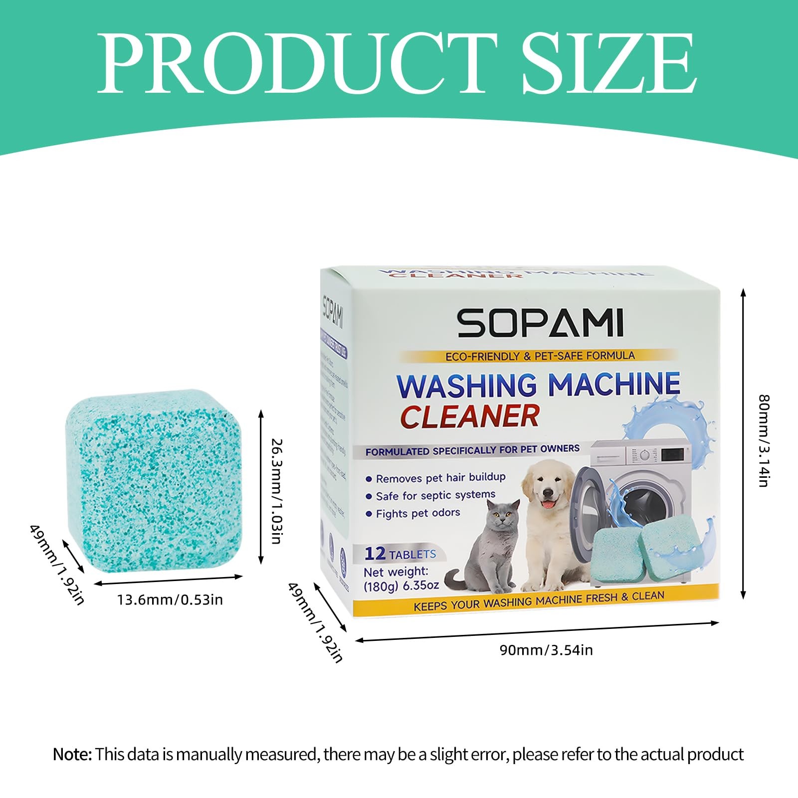 SOPAMI Washing Machine Cleaner Tablets 24-Pack (12 12 Count (Pack of 2), 2P