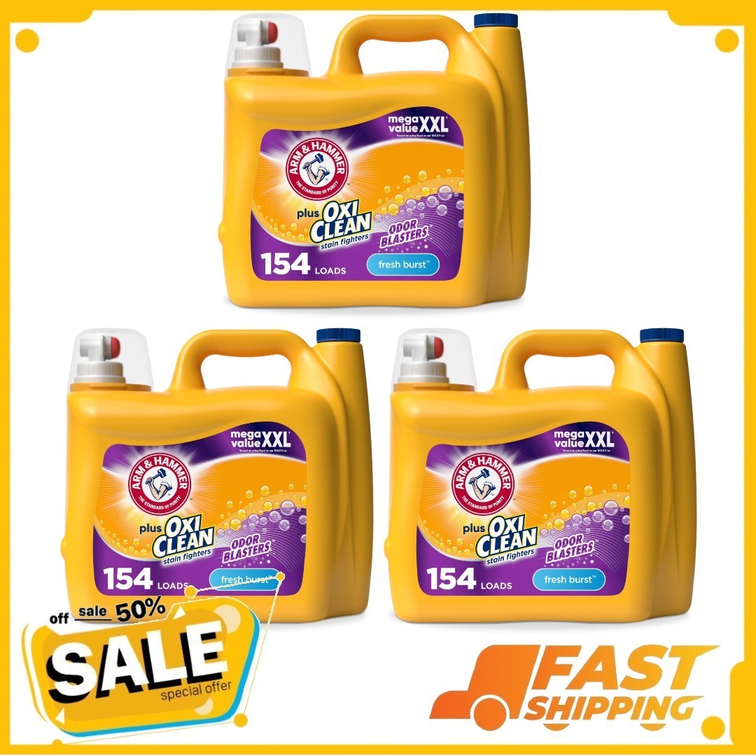 3P ARM & HAMMER Plus OxiClean, Odor Blasters Liquid Laundry Detergent, 200.2 oz