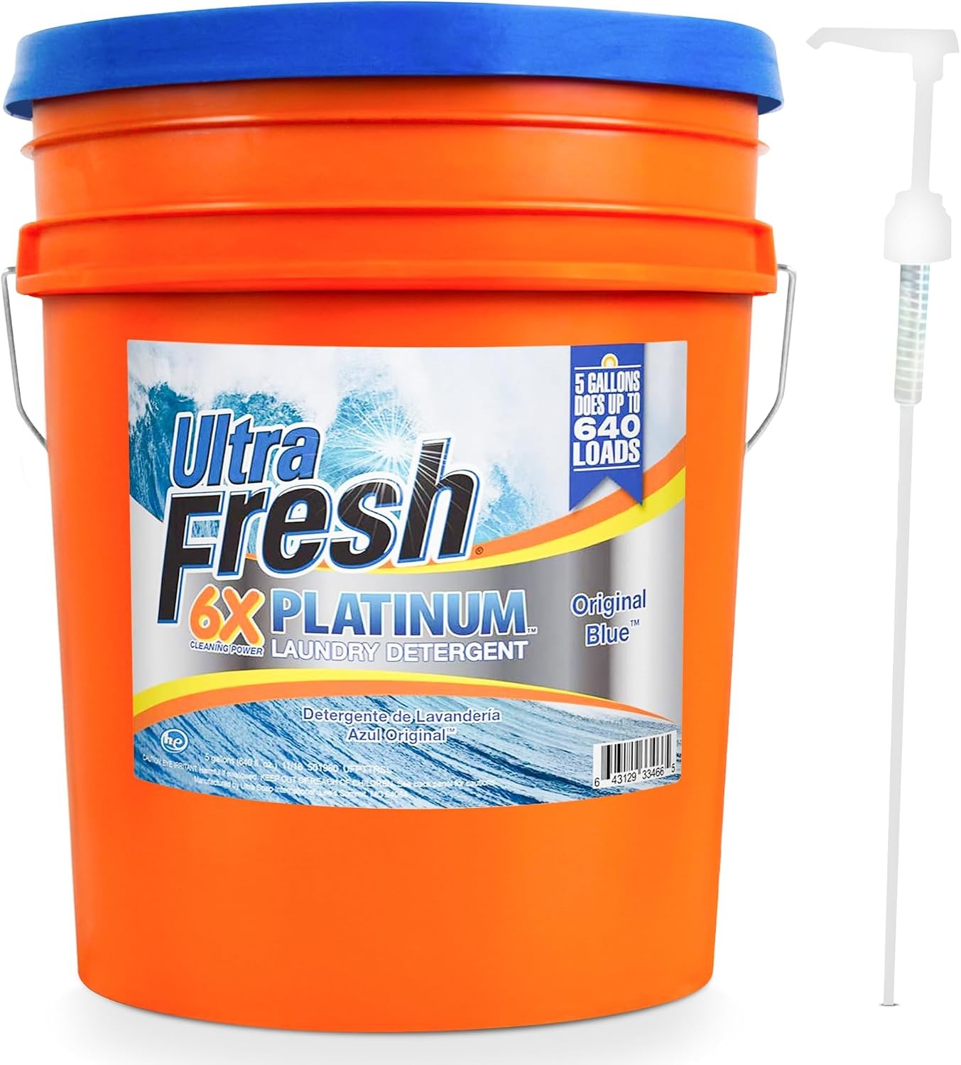 6X Platinum 5 Gallon Liquid Laundry Detergent Concentrated Laundry Soap W/ Deep