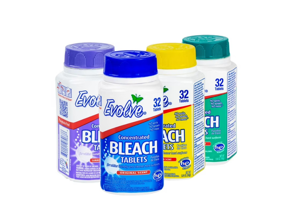 Evolve Ultra Concentrated Bleach Tablets, Original Scent, 32 Count X 6 Pack, 3PK