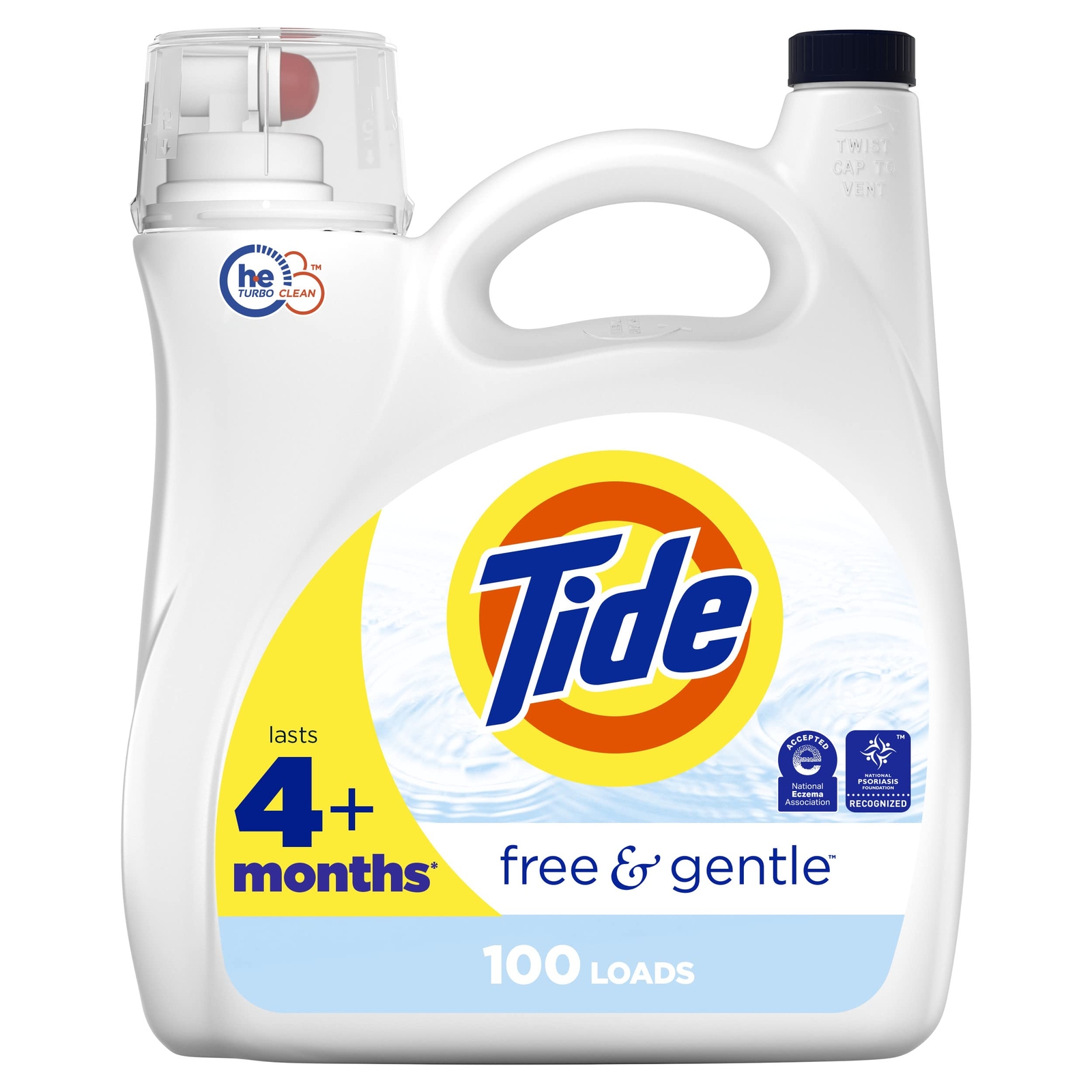 Tide Free Gentle Liquid Laundry Detergent 132 Fl Oz Hypoallergenic 100 Loads
