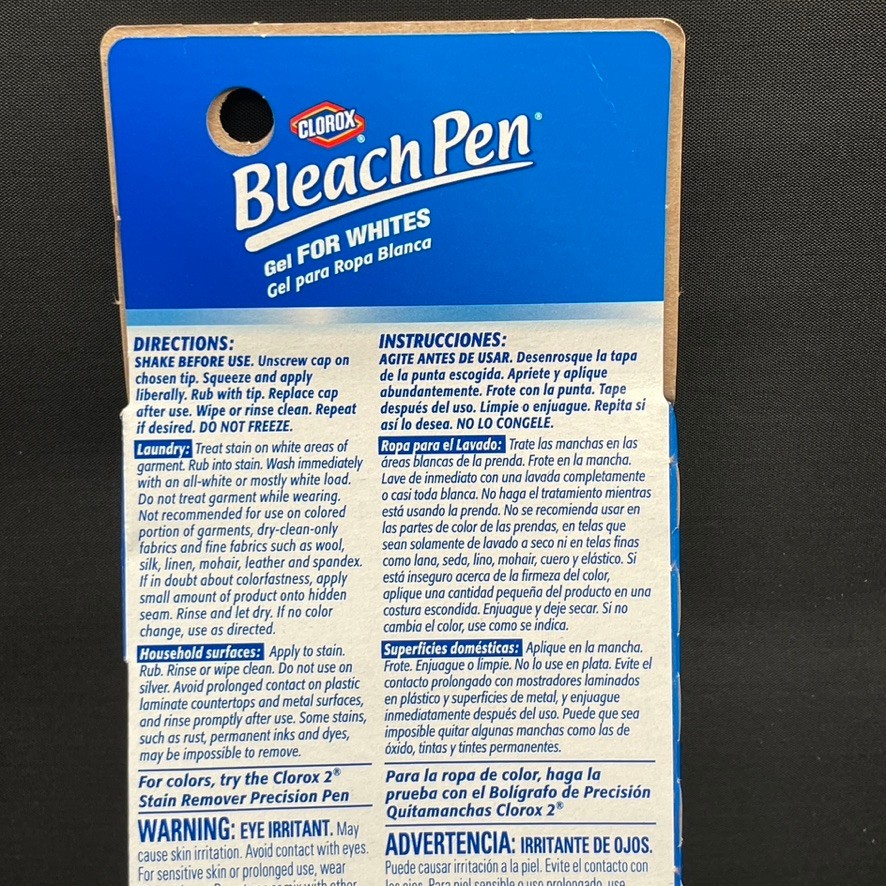Set of 2 – Clorox Bleach Pen Gel For Whites Dual Tipped 2014 Sealed 2 OZ